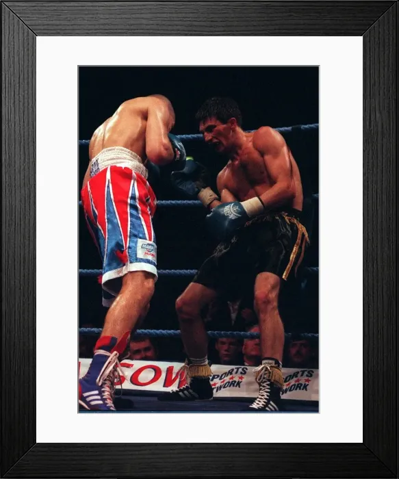 Framed Print : Wilson Docherty is downed in the fourth November 1997 Framed Print : Wilson Docherty is downed in the fourth November 1997