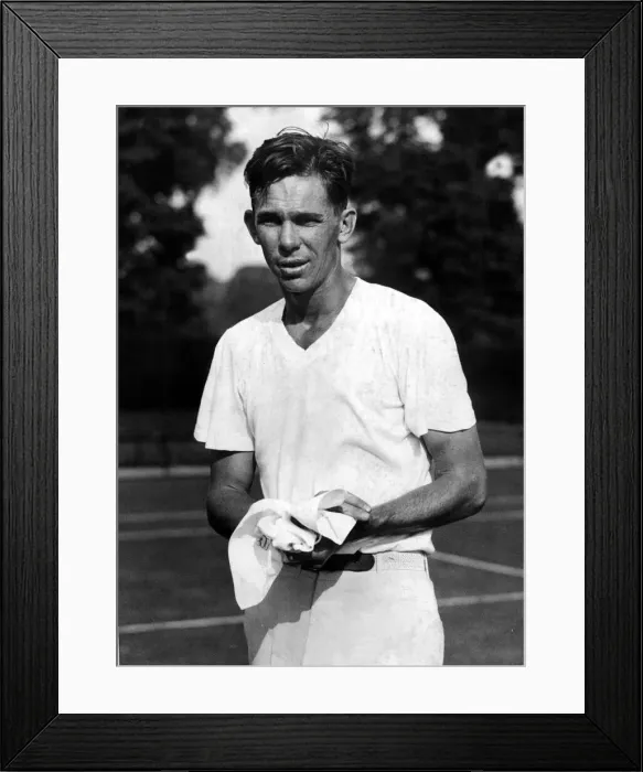 Framed Print : Ellsworth Vines Wimbledon Tennis Champion June 1952