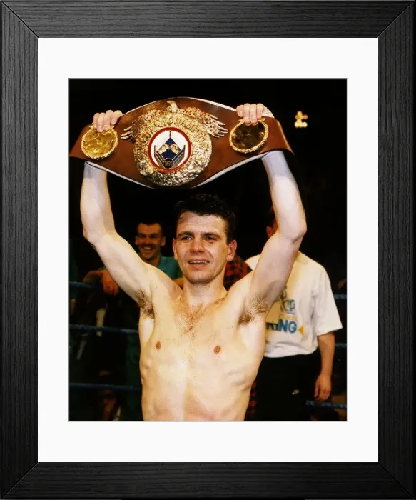 Framed Print : Pat Clinton wins WBO Belt World Champion 1992 Framed Print : Pat Clinton wins WBO Belt World Champion 1992