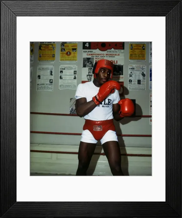 Framed Print : Frank Bruno boxer in training March 1986 Framed Print : Frank Bruno boxer in training March 1986