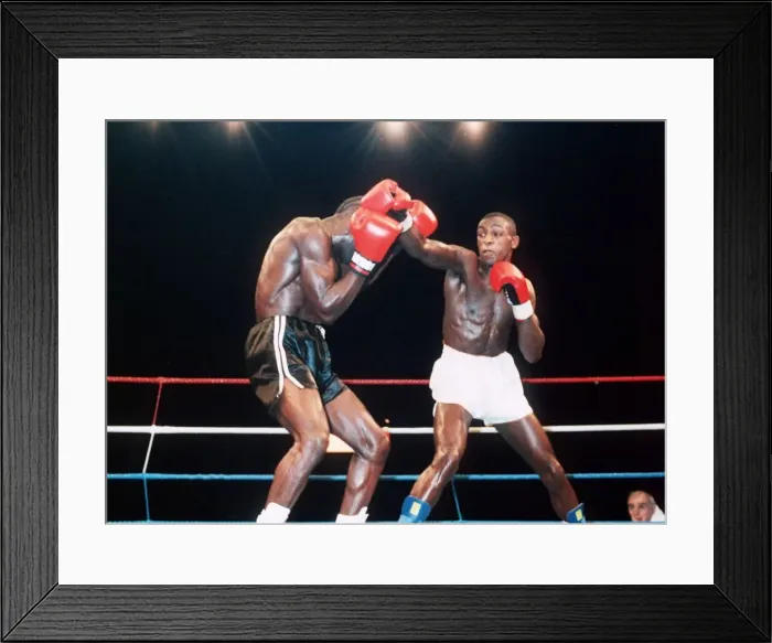 Framed Print : Action during the British title fight between Rod Graham Framed Print : Action during the British title fight between Rod Graham