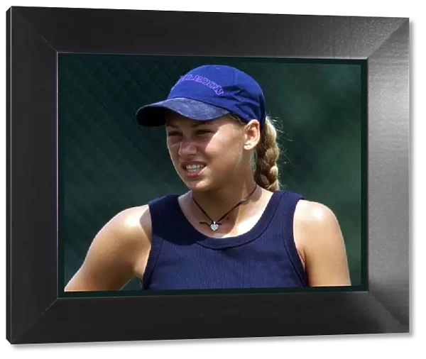 Anna Kournikova training on the practise courts at Wimbledon June 1999