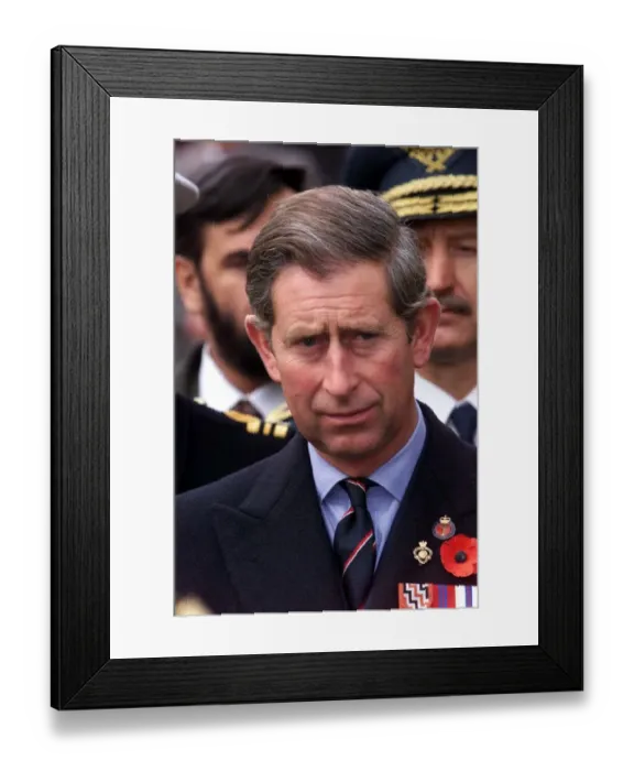 Framed Print : Prince Charles lays wreath in Macedonia, November 1998 Remembrance Day Framed Print : Prince Charles lays wreath in Macedonia, November 1998 Remembrance Day