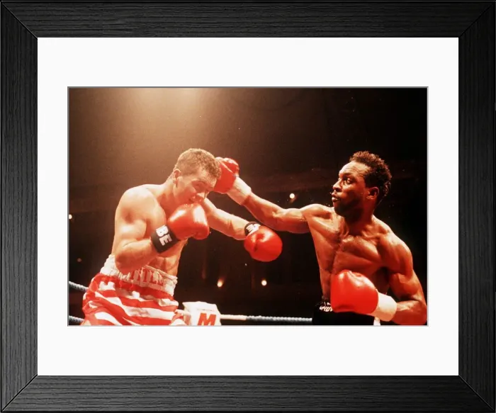 Framed Print : Nigel Benn in action, circa 1991
