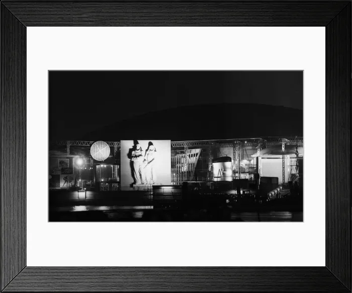Framed Print : Festival of Britain 1951 Illuminations outside the Dome of Discovery Framed Print : Festival of Britain 1951 Illuminations outside the Dome of Discovery