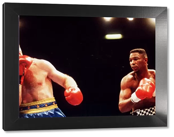 Boxing Lennox Lewis in action against Jean-Maurice Chanet