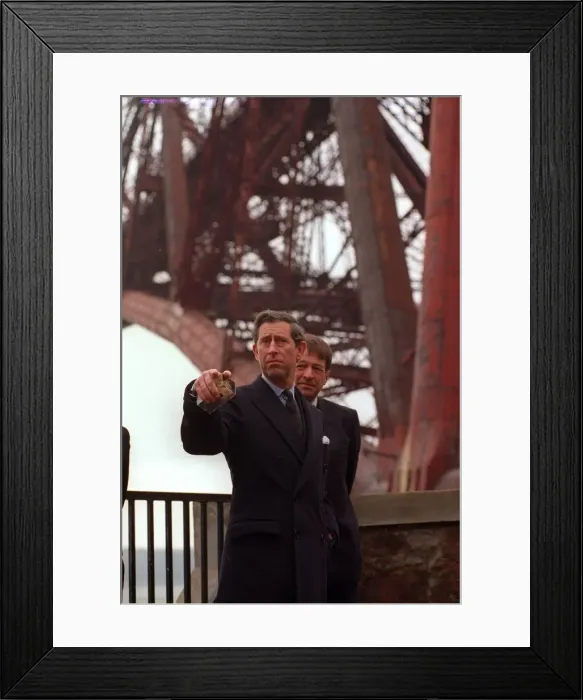 Framed Print : Prince Charles on a visit to the Forth Bridge in Edinburgh April 1996 Framed Print : Prince Charles on a visit to the Forth Bridge in Edinburgh April 1996