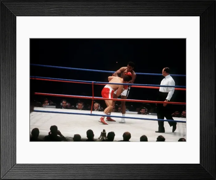 Framed Print : Action during the heavyweight world title fight between Muhammad Ali