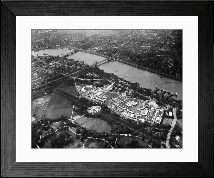Framed Print : Festival of Britain 1951 An Aerial view of the South Bank site of the Festival of