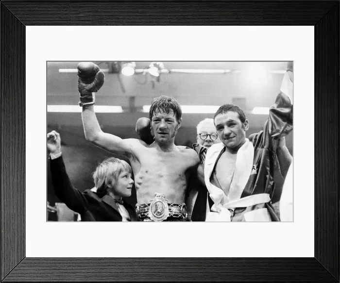Framed Print : Boxing Evan Armstrong with his arm around Tommy Glenross Framed Print : Boxing Evan Armstrong with his arm around Tommy Glenross