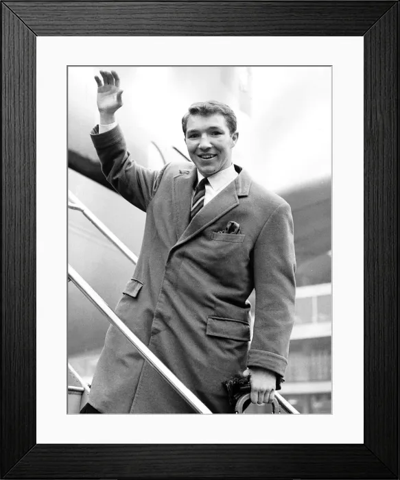 Framed Print : John O Brian waving on airplane steps Framed Print : John O Brian waving on airplane steps