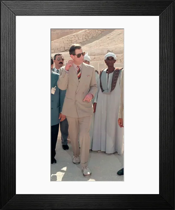 Framed Print : Charles Prince of Wales in Egypt on a visit to Luxor March 1995 Framed Print : Charles Prince of Wales in Egypt on a visit to Luxor March 1995