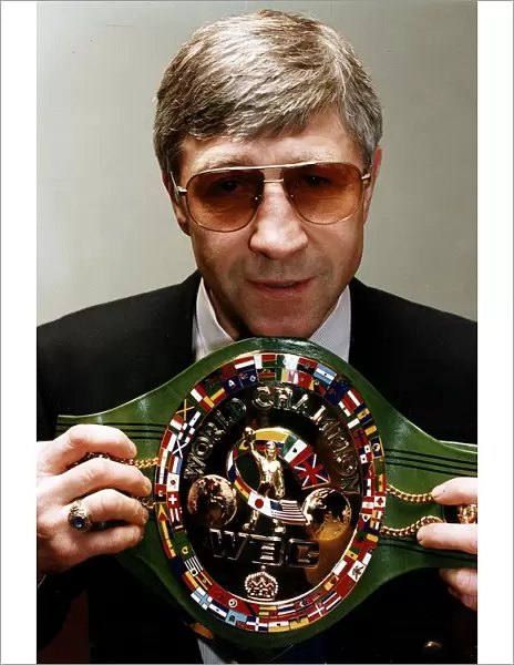 Ken Buchanan former WBC boxing champion holding the World Championship WBC belt