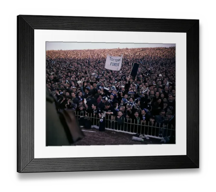 Framed Print : Tottenham Hotspur fans seen here on F. A. Cup final day before the start of the match Framed Print : Tottenham Hotspur fans seen here on F. A. Cup final day before the start of the match
