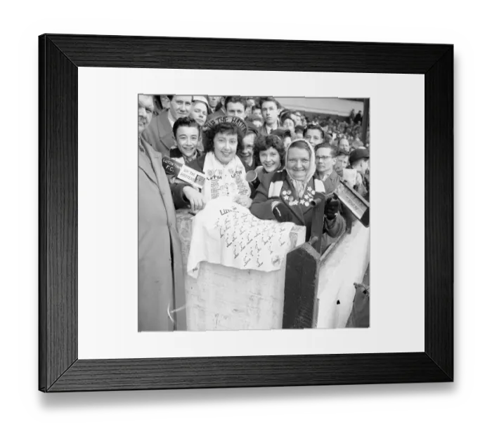 Framed Print : Three staunch female supporters of the Luton Town football club L  /  R Mrs Olive Miller