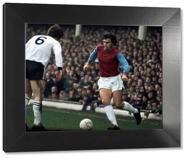 Trevor Brooking of West Ham United in action during the FA Cup Fourth Round Replay match