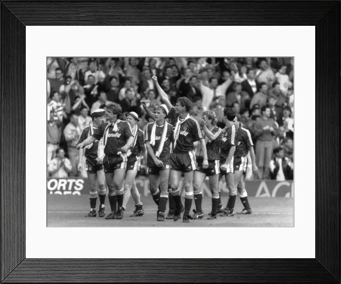 Framed Print : Liverpool players enjoy a lap of honour after beating QPR Framed Print : Liverpool players enjoy a lap of honour after beating QPR