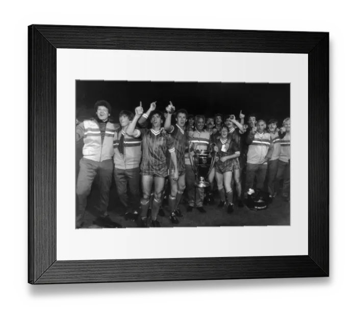 Framed Print : Liverpool FC players and Joe Fagan with the European Cup