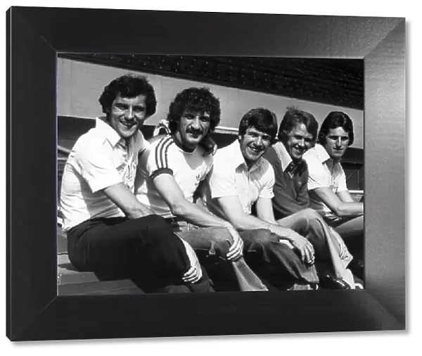 Liverpool FC players l-r Ray Kennedy, Terry McDermott, Emlyn Hughes