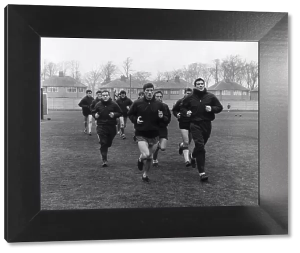 Liverpool team training session at Melwood February 1965