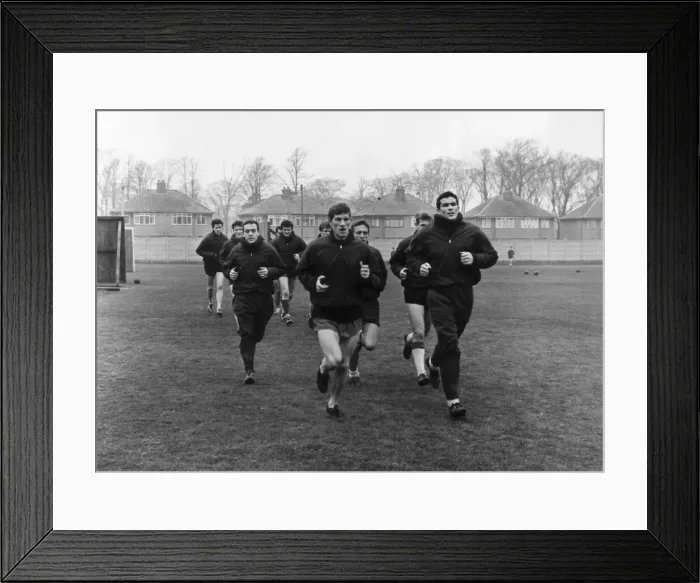 Framed Print : Liverpool team training session at Melwood February 1965 Framed Print : Liverpool team training session at Melwood February 1965