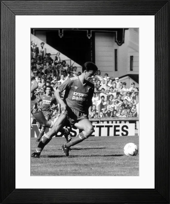 Framed Print : Ian Rush Football player Aug 1986 Everton v Liverpool at Goodison Park