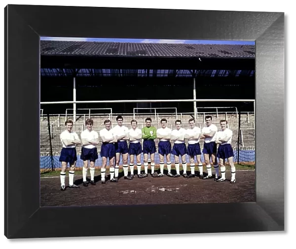 Tottenham Hotspur players pose for a group photograph during a training session at White