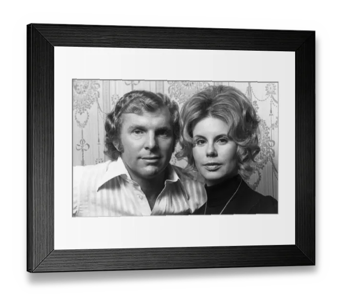 Framed Print : Footballer Bobby Moore England and West Ham seen here posing with his wife Tina