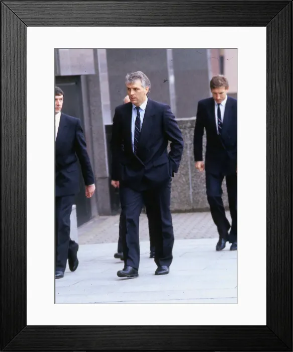 Framed Print : Graham Roberts 1988 leaving court breach of peace charge after Rangers Celtic match Framed Print : Graham Roberts 1988 leaving court breach of peace charge after Rangers Celtic match