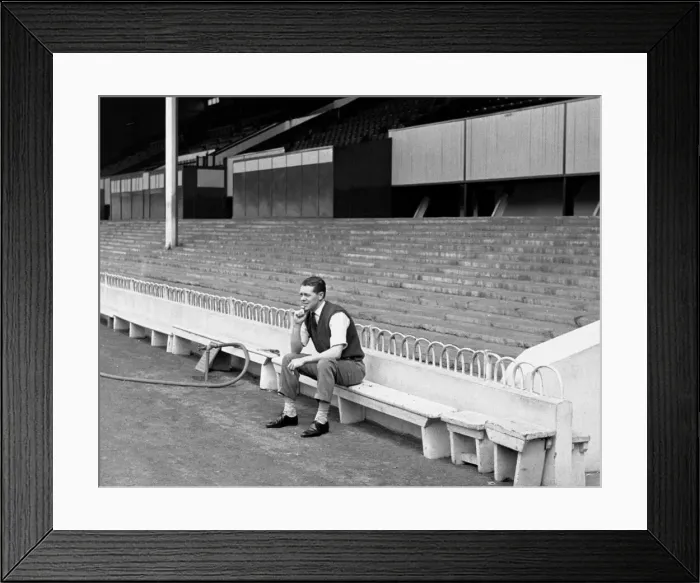Framed Print : Les Allen of Tottenham Hostpur sitting alone in the ground at White Hart Lane May Framed Print : Les Allen of Tottenham Hostpur sitting alone in the ground at White Hart Lane May