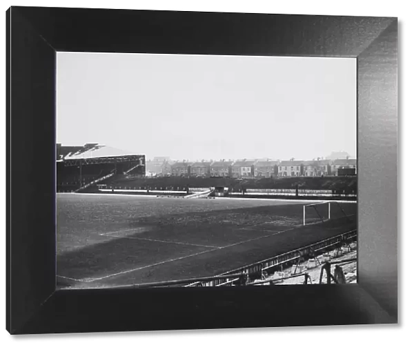 Old Trafford manchester United football ground: A view of the blitzed main stand seen