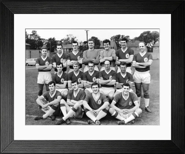 Framed Print : Liverpool team pose for a group photograph at their team training ground
