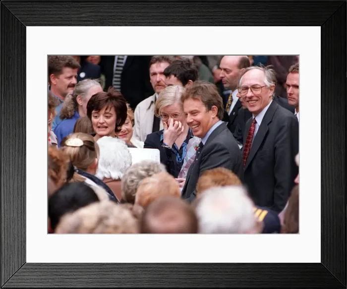Framed Print : Tony Blair British Prime Minister 8th September 1997, in Argyle Street Glasgow with wife Framed Print : Tony Blair British Prime Minister 8th September 1997, in Argyle Street Glasgow with wife