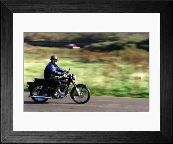 Framed Print : Indian manufactured Royal Enfield Bullet October 1998 Motorcycle Trevor Walls