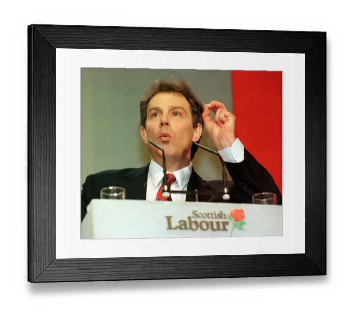 Framed Print : Labour leader Tony Blair addressing the Scottish Labour Conference in Inverness. 1990s Framed Print : Labour leader Tony Blair addressing the Scottish Labour Conference in Inverness. 1990s