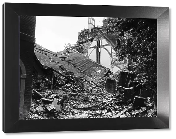 Staple Inn Holborn destroyed in a recent bomb attack in WW2