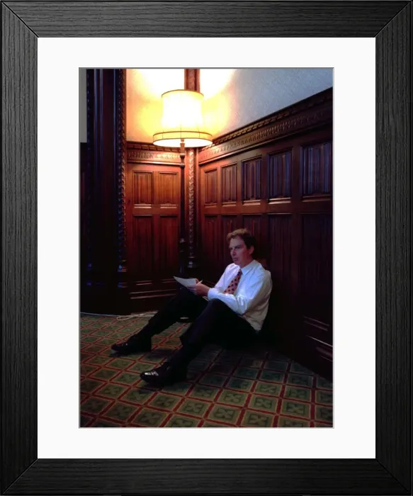 Framed Print : Labour leader Tony Blair prepares his conference speech in his rooms at the House of