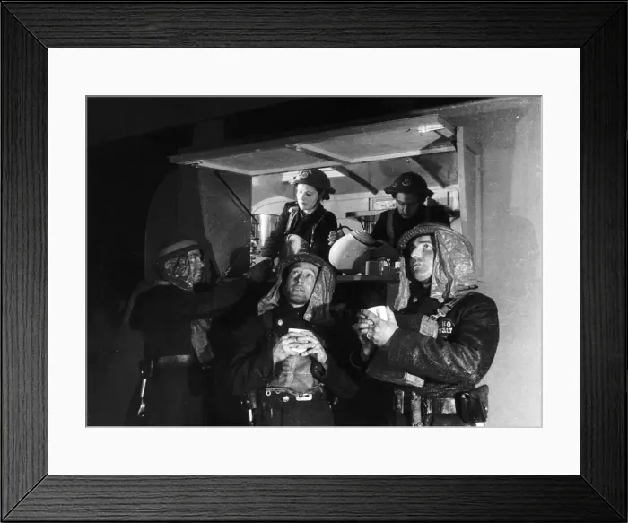 Framed Print : WW2 Firemans tea break during the blitz of WW2