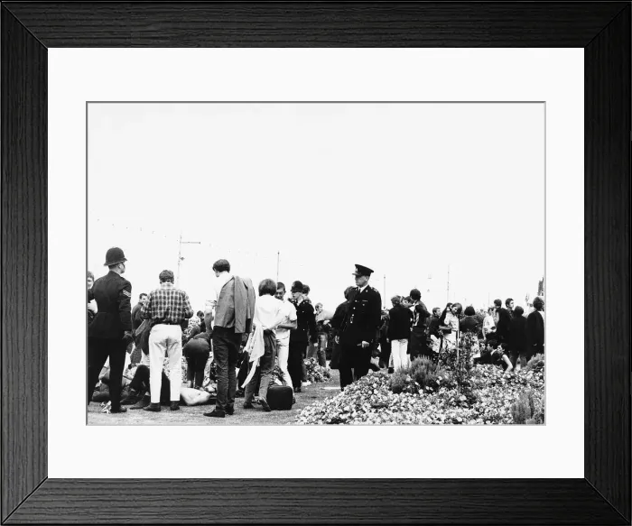 Framed Print : Teenagers Disturbances Mods clash with the Police at Margate Framed Print : Teenagers Disturbances Mods clash with the Police at Margate