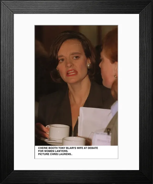 Framed Print : Cherie Blair wife of Labour leader Tony Blair at a debate for Women lawyers