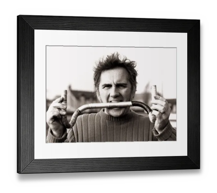 Framed Print : Alan Newbold January 1983 He plans to eat a bicycle in wold record time Framed Print : Alan Newbold January 1983 He plans to eat a bicycle in wold record time