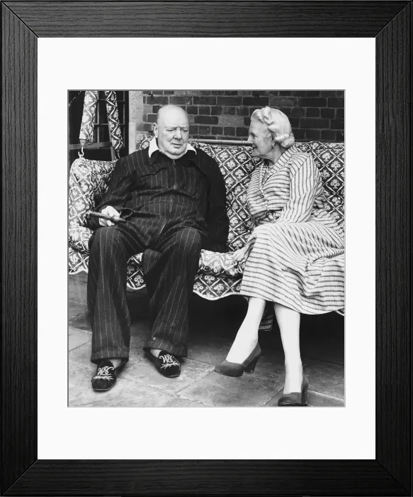 Framed Print : Winston Churchill Prime Minister with wife Clementine Churchill 1951