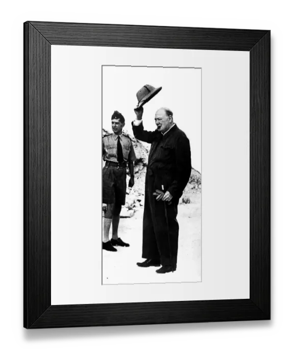 Framed Print : Winston Churchill who was Prime Minister during the War years. May 1945 Framed Print : Winston Churchill who was Prime Minister during the War years. May 1945