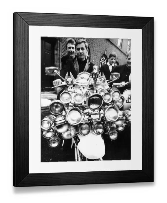 Framed Print : John Rogers petrol station attendant with scooter in 1964 27 lamps 4 Alpine Horns 6 Framed Print : John Rogers petrol station attendant with scooter in 1964 27 lamps 4 Alpine Horns 6