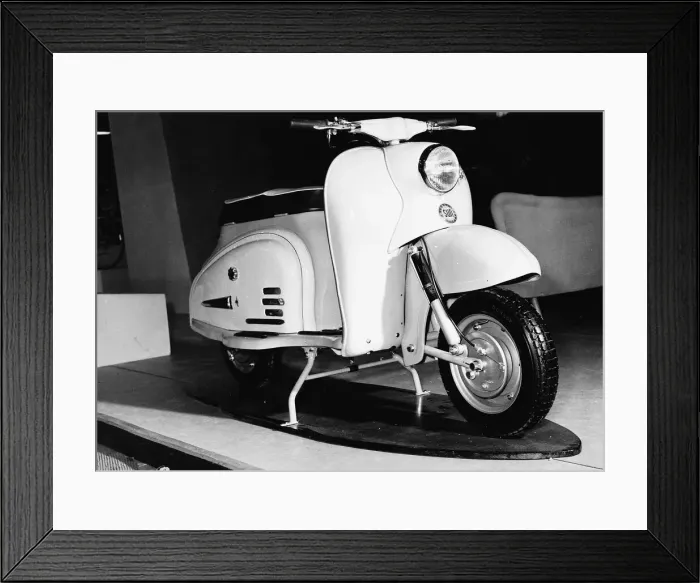 Framed Print : Scooter - Sun Wasp at the Cycle and Motorcycle show 1958 at Earl