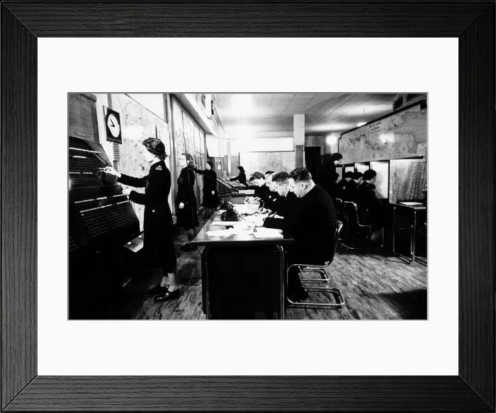 Framed Print : Busy port of london communications room during WW2 Framed Print : Busy port of london communications room during WW2