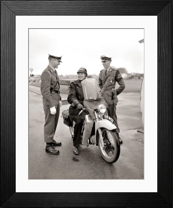 Framed Print : US Military policemen with their UK conterpart at a USAF in North Yorkshire May
