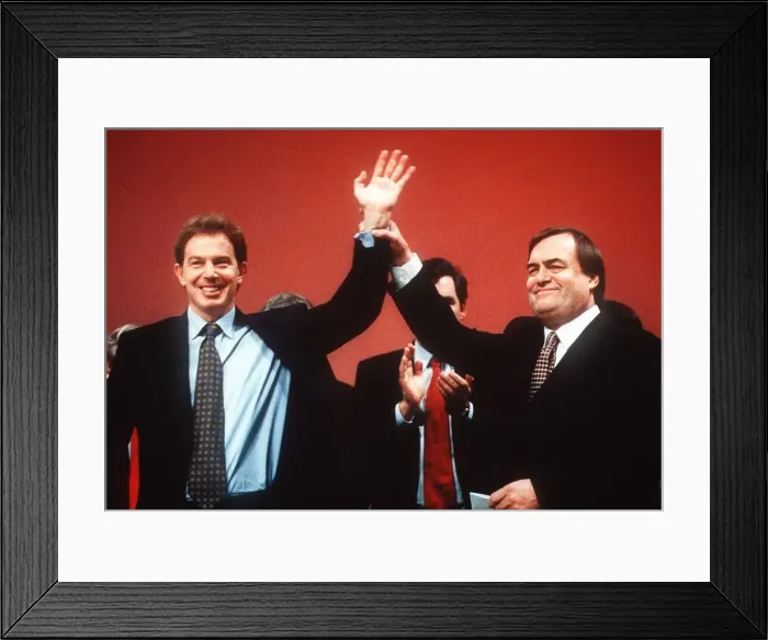 Framed Print : Tony Blair Labour Party Leader with John Prescott MP at a Brighton Conference 1995 Framed Print : Tony Blair Labour Party Leader with John Prescott MP at a Brighton Conference 1995