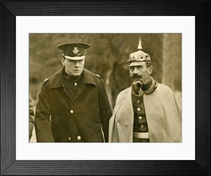 Framed Print : Winston Churchill with a German Officer. Circa 1909 Framed Print : Winston Churchill with a German Officer. Circa 1909