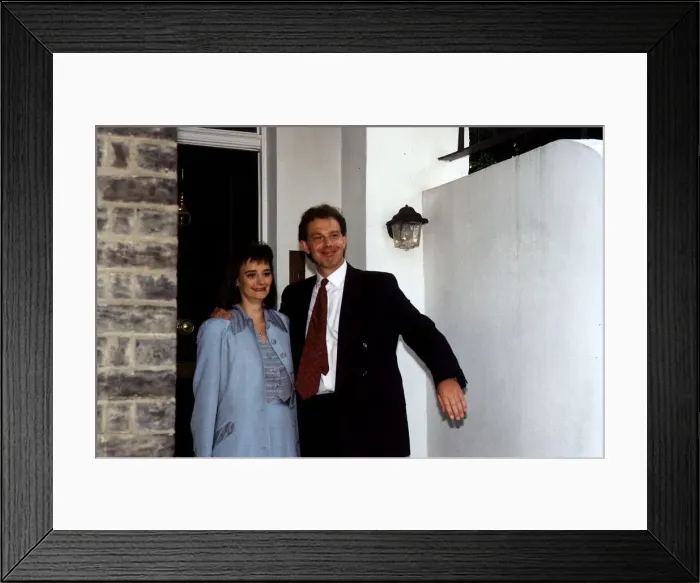 Framed Print : Tony Blair leader of the Labour Party with his wife Cherie Blair Framed Print : Tony Blair leader of the Labour Party with his wife Cherie Blair